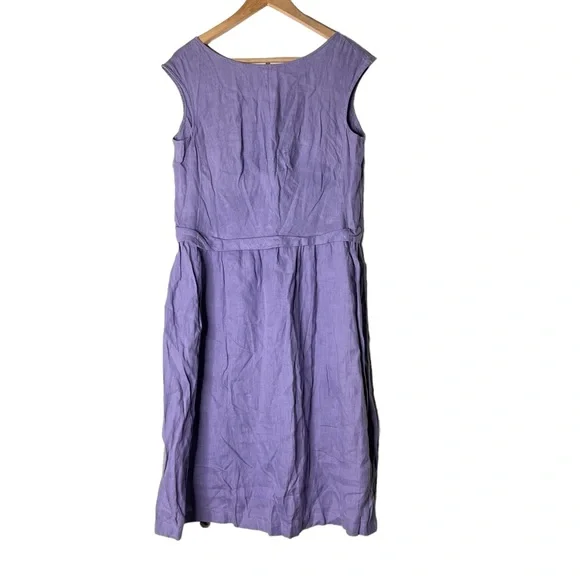 Yuvita Linens Lavender Purple Sleeveless 100% Linen Dress Yuvita Linens Lavender Purple Sleeveless 100% Linen Dress